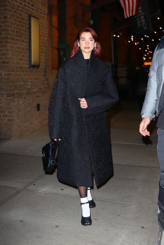 DUA LIPA Leaves Her Hotel in New York 11/29/2023