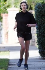 ELIZABETH OLSEN Out Jogging in Los Angeles 11/27/2023