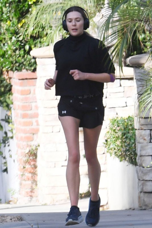 ELIZABETH OLSEN Out Jogging in Los Angeles 11/27/2023