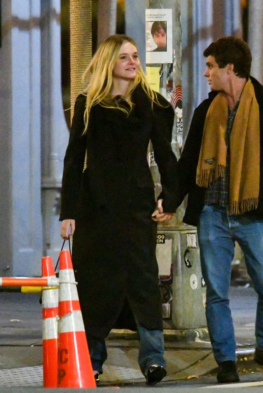 ELLE FANNING and Gus Wenner Night Out in New York 11/03/2023
