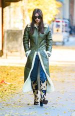 EMILY RATAJKOWSKI in a Green Winter Coat and Cow Printed Boots Out in Ney York 11/20/2023