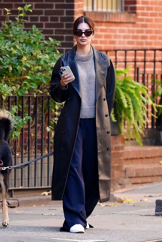 EMILY RATAJKOWSKI Out on Morning Dog Walk in New York 11/16/2023