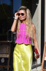 GIA SKOVA Out for Coffee at Caffe Luxxe on Montana Ave in Santa Monica 11/10/2023