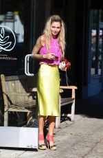 GIA SKOVA Out for Coffee at Caffe Luxxe on Montana Ave in Santa Monica 11/10/2023