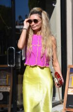 GIA SKOVA Out for Coffee at Caffe Luxxe on Montana Ave in Santa Monica 11/10/2023