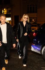 GIGI HADID Arrives at Royal Monceau in Paris 11/17/2023