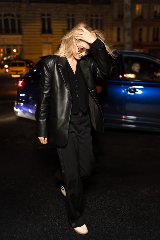 GIGI HADID Arrives at Royal Monceau in Paris 11/17/2023