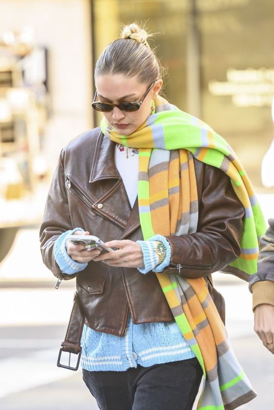 GIGI HADID Leaves Her Store in New York 11/02/2023