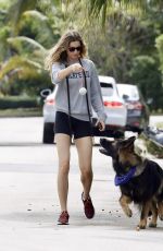 GISELE BUNDCHEN Heading to a Park with Her Dog in Miami 11/04/2023 