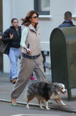 HELENA CHRISTENSEN Out with Her Dog in New York 11/02/2023