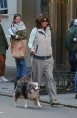 HELENA CHRISTENSEN Out with Her Dog in New York 11/02/2023