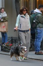 HELENA CHRISTENSEN Out with Her Dog in New York 11/02/2023