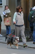 HELENA CHRISTENSEN Out with Her Dog in New York 11/02/2023