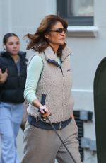 HELENA CHRISTENSEN Out with Her Dog in New York 11/02/2023