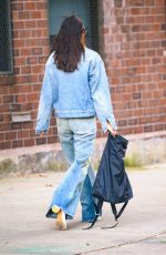 IRINA SHAYK in Double Denim Out and About in New York 11/03/2023