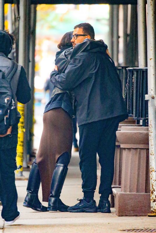 IRINA SHAYK Out with a Mysterious Guy in New York 11/08/2023