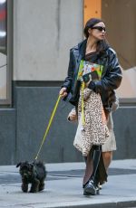 IRINA SHAYK Out with Her Dog in New York 11/08/2023