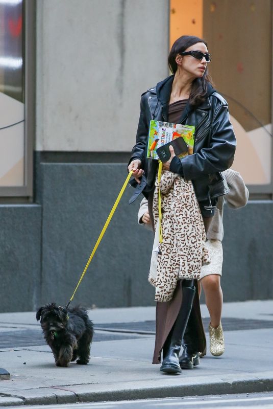 IRINA SHAYK Out with Her Dog in New York 11/08/2023