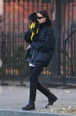 IRINA SHAYK Out with Her Dog in New York 11/20/2023