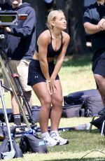 JASMINE SAUNDERS, LAUREN SINTES and BELLA SHARPE on the Set of New Series in Sydney 11/18/2023