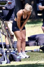 JASMINE SAUNDERS, LAUREN SINTES and BELLA SHARPE on the Set of New Series in Sydney 11/18/2023