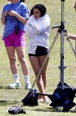 JASMINE SAUNDERS, LAUREN SINTES and BELLA SHARPE on the Set of New Series in Sydney 11/18/2023