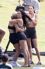 JASMINE SAUNDERS, LAUREN SINTES and BELLA SHARPE on the Set of New Series in Sydney 11/18/2023