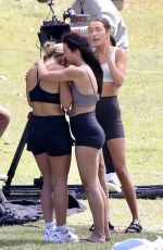 JASMINE SAUNDERS, LAUREN SINTES and BELLA SHARPE on the Set of New Series in Sydney 11/18/2023
