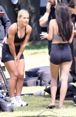 JASMINE SAUNDERS, LAUREN SINTES and BELLA SHARPE on the Set of New Series in Sydney 11/18/2023