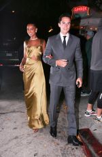JASMINE TOOKES and Juan David Borrero Arrives at Fleur Room Lounge in West Hollywood 11/04/2023