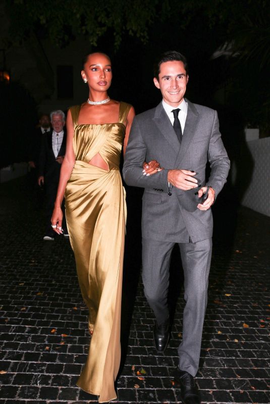 JASMINE TOOKES and Juan David Borrero Arrives at Fleur Room Lounge in West Hollywood 11/04/2023