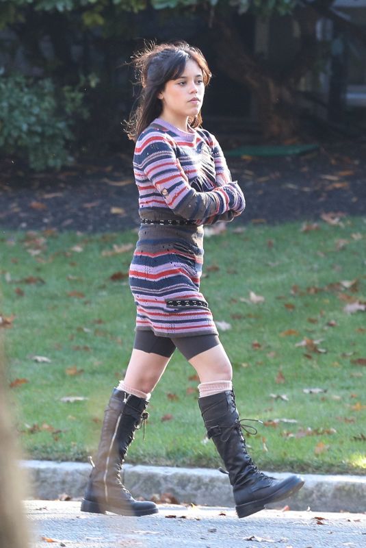 JENNA ORTEGA on the Set of Beetlejuice 2 in Boston 11/16/2023
