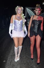 JESS HARDING and SAMIE ELISHI Arrives at Maya Jama’s Halloween Party in London 10/31/2023