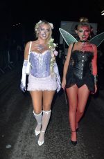 JESS HARDING and SAMIE ELISHI Arrives at Maya Jama’s Halloween Party in London 10/31/2023