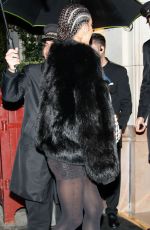 JESSICA AIDI Leaves Marco Verratti Birthday Party at Bristol Hotel in Paris 11/05/2023