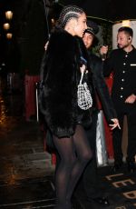 JESSICA AIDI Leaves Marco Verratti Birthday Party at Bristol Hotel in Paris 11/05/2023