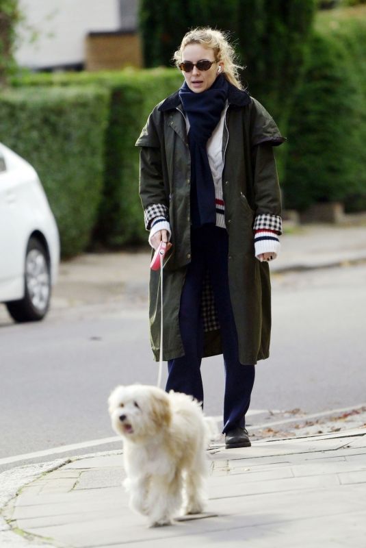 JODIE COMER Out Walking Her Dog in London 11/07/2023