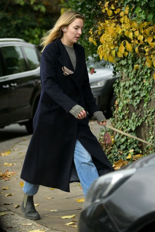 JODIE COMER Out with Her Dog in London 11/21/2023