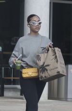 JORDYN WOODS Shopping at Erewhon Market in Calabasas 11/27/2023