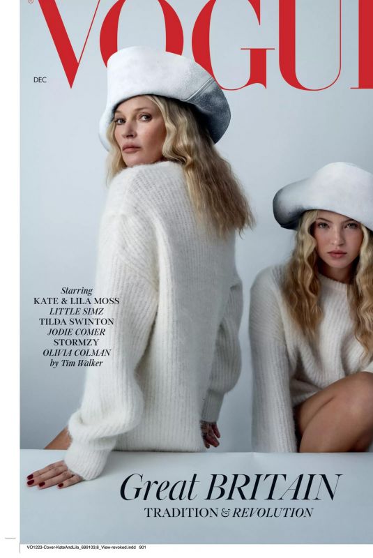 KATE and LILA GRACE MOSS in British Vogue, December 2023