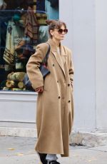 KATIE HOLMES in a Long Brown Coat Out in New York 11/22/2023