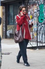 KATIE HOLMES Out on a Coffee Run in New York 10/30/2023