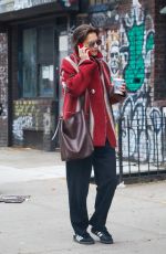KATIE HOLMES Out on a Coffee Run in New York 10/30/2023