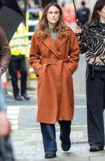 KEIRA KNIGHTLEY Filmed Scenes for a Series in London 11/02/2023
