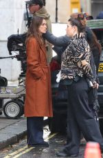 KEIRA KNIGHTLEY Filmed Scenes for a Series in London 11/02/2023