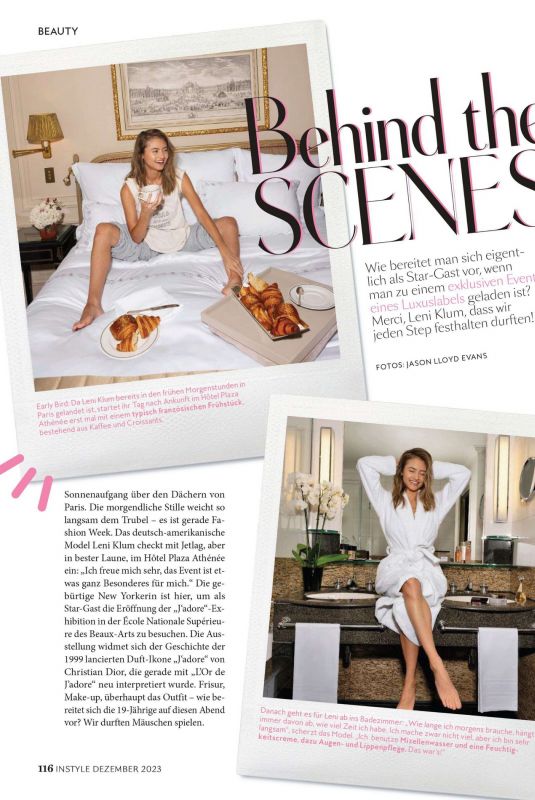 LENI KLUM in Instyle Magazine, Deutsch December 2023