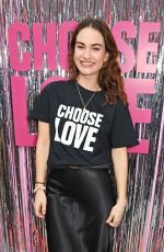LILY JAMES at Choose Love 2023 Pop-up Shop for Help Refugees Launch Day in London 11/22/2023
