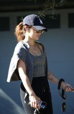 LUCY HALE Out with her Dog in Studio City 11/21/2023