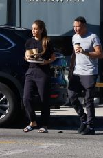 MARIA MENOUNOS and Kevin Undrgaro Out for Coffee on Thanksgiving Morning in Los Angeles 11/23/2023