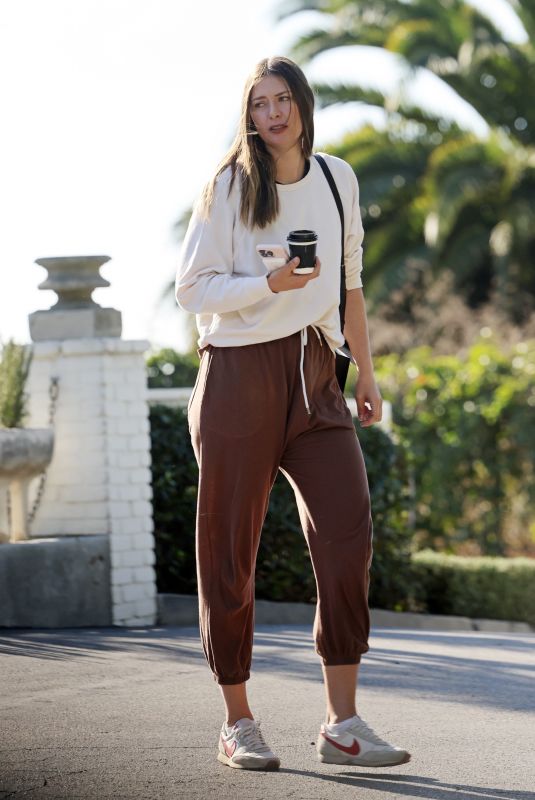 MARIA SHARAPOVA Out with a Friend for Morning Coffee in Santa Barbara 11/03/2023